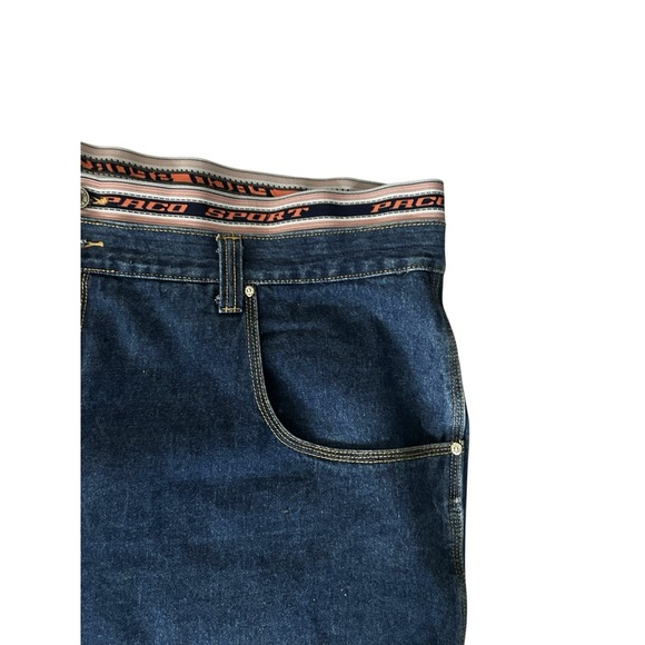 Vintage Paco Sport Jeans Men's 52x32 Baggy Wide Leg Y2K Elastic Waist Pockets - Picture 3 of 16